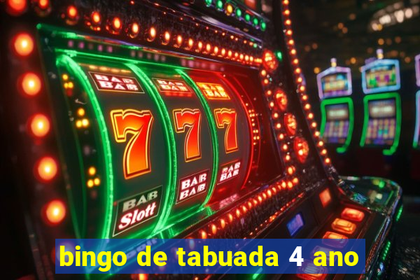 bingo de tabuada 4 ano